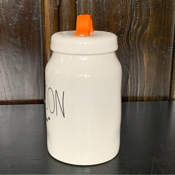 Rae Dunn POISON with Spiders Ceramic Halloween Canister - Picture 4 of 9